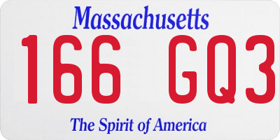 MA license plate 166GQ3