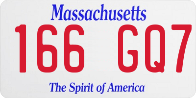 MA license plate 166GQ7