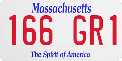 MA license plate 166GR1