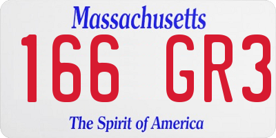 MA license plate 166GR3