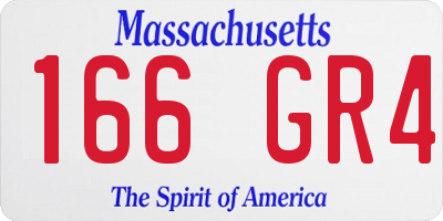MA license plate 166GR4