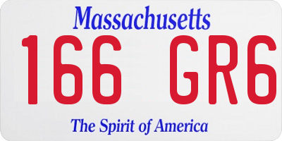 MA license plate 166GR6