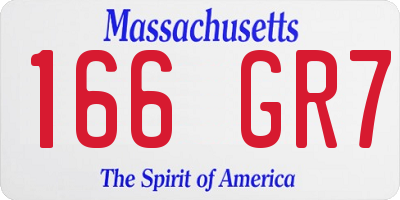 MA license plate 166GR7
