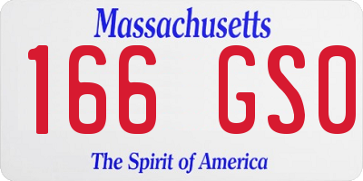 MA license plate 166GS0