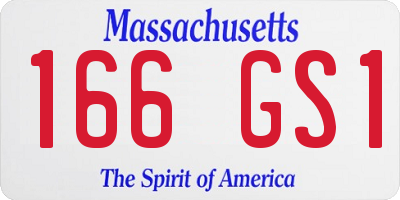 MA license plate 166GS1
