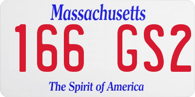 MA license plate 166GS2