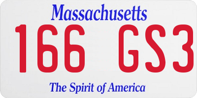MA license plate 166GS3
