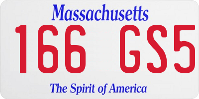MA license plate 166GS5
