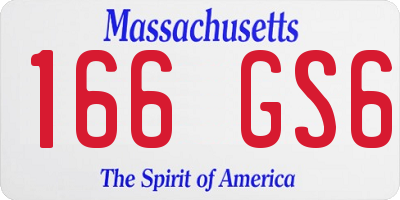 MA license plate 166GS6