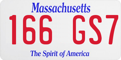 MA license plate 166GS7