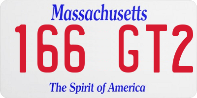 MA license plate 166GT2