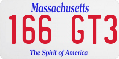 MA license plate 166GT3