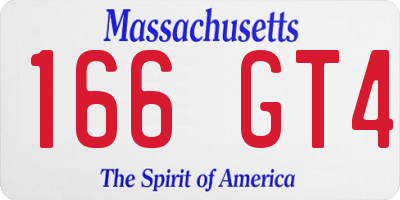 MA license plate 166GT4