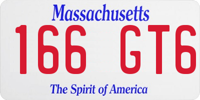 MA license plate 166GT6