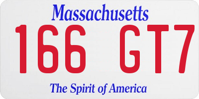 MA license plate 166GT7