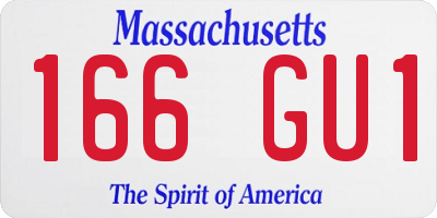MA license plate 166GU1