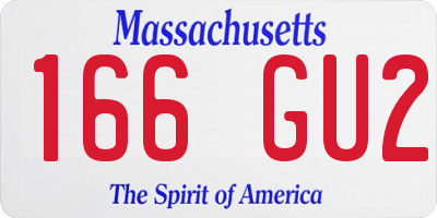MA license plate 166GU2