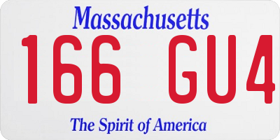 MA license plate 166GU4