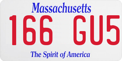 MA license plate 166GU5