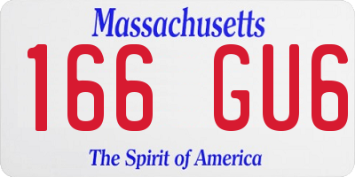 MA license plate 166GU6