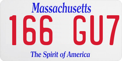 MA license plate 166GU7
