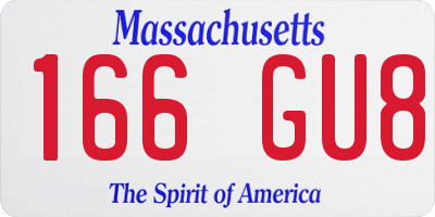 MA license plate 166GU8
