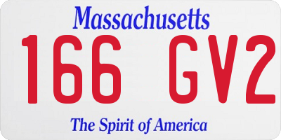 MA license plate 166GV2