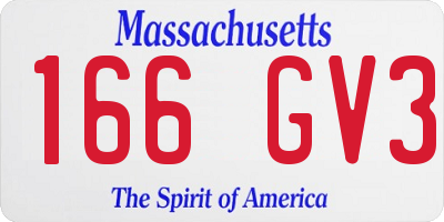 MA license plate 166GV3
