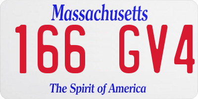 MA license plate 166GV4