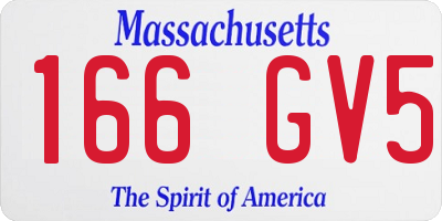 MA license plate 166GV5