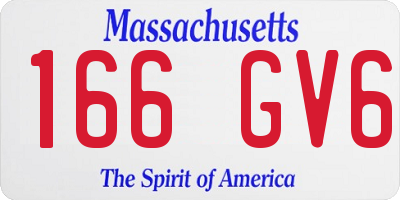 MA license plate 166GV6