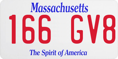 MA license plate 166GV8