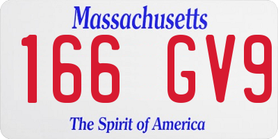 MA license plate 166GV9