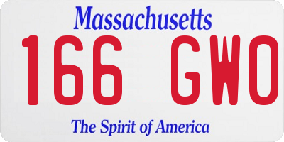 MA license plate 166GW0