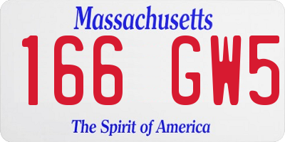 MA license plate 166GW5