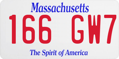 MA license plate 166GW7