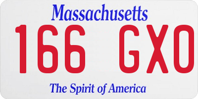 MA license plate 166GX0