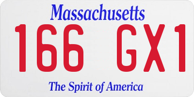MA license plate 166GX1