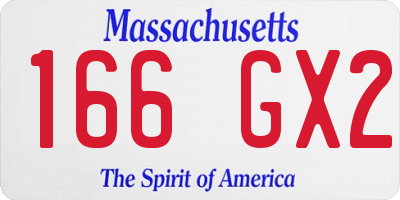 MA license plate 166GX2