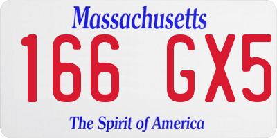 MA license plate 166GX5
