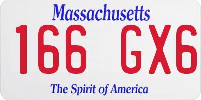 MA license plate 166GX6