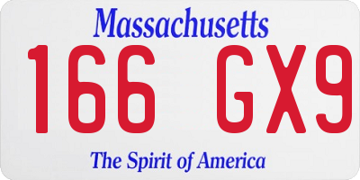MA license plate 166GX9