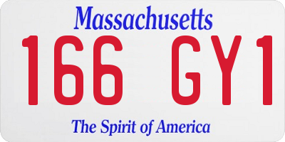 MA license plate 166GY1