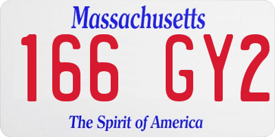 MA license plate 166GY2