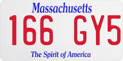 MA license plate 166GY5