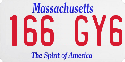 MA license plate 166GY6