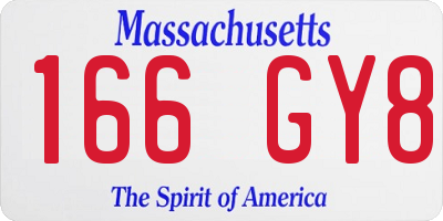 MA license plate 166GY8