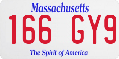 MA license plate 166GY9