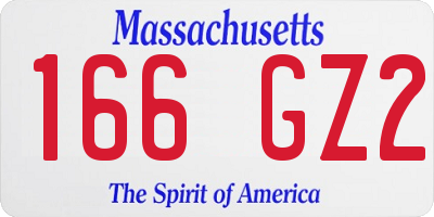 MA license plate 166GZ2