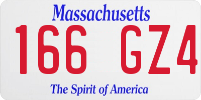MA license plate 166GZ4